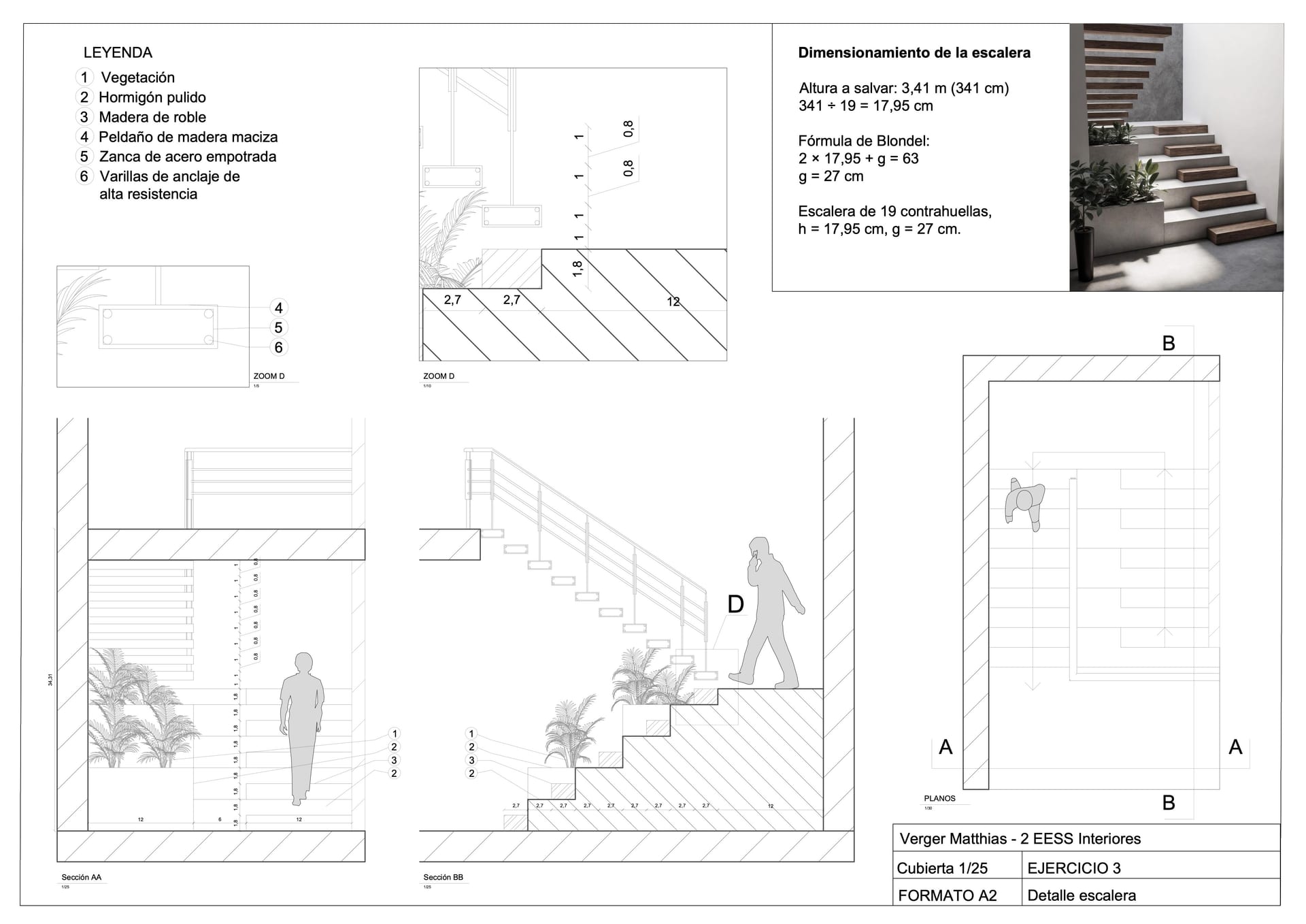 Escalier — détail A2